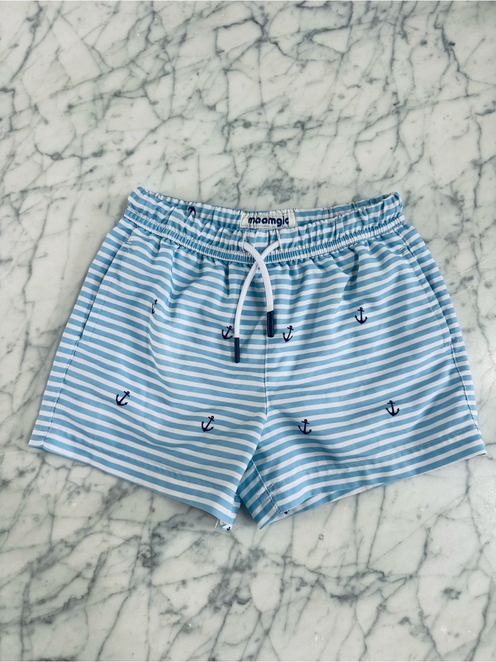 Maamgic Boys 4T Swim Short Lined Quick Dry Stripe Nautical
